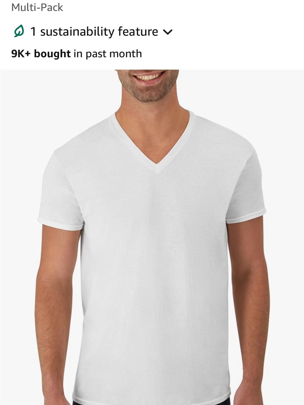 Hanes White V-Neck Cotton Tee Pack 5 qty